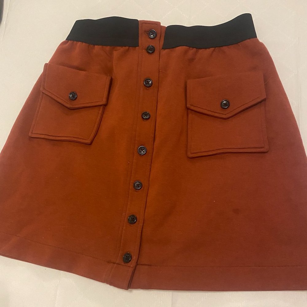 No 6 Store Pumpkin Spice Skirt with Black waist band Small